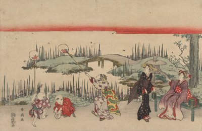 Glühwürmchen fangen (Farbholzschnitt) von Katsukawa Shunsen